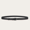 Unisex belt with a metal buckle, black